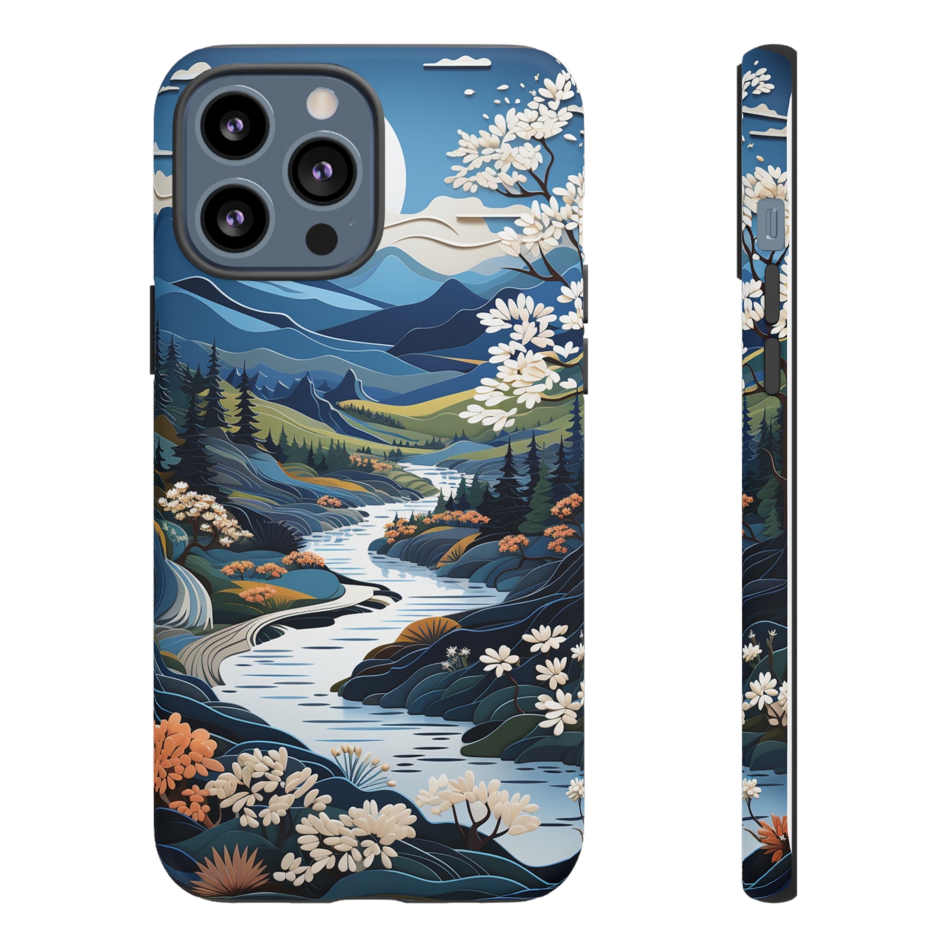 Vermont Landscape Retro Phone Case for iPhone 14 Pro Max 13 12 11 Se 2022 Xr Fits Samsung S23 Ultra S22 S21 A54 A14 And Pixel Xl 7 6a 5