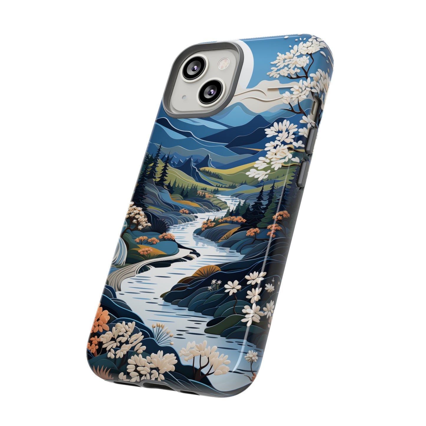 Vermont Landscape Retro Phone Case for iPhone 14 Pro Max 13 12 11 Se 2022 Xr Fits Samsung S23 Ultra S22 S21 A54 A14 And Pixel Xl 7 6a 5