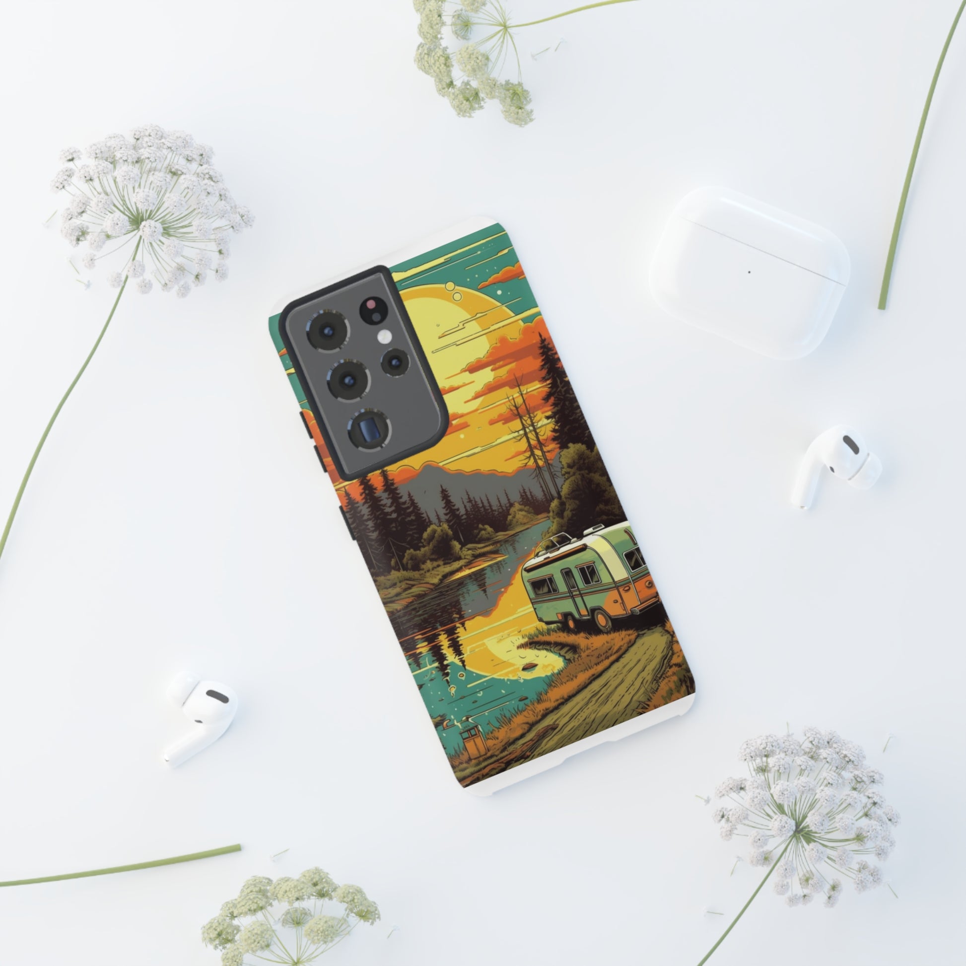 Maryland Retro Landscape Retro Phone Case for iPhone 14 Pro Max 13 12 11 Se 2022 Xr Fits Samsung S23 Ultra S22 S21 A54 A14 & Pixel Xl 7 6a 5