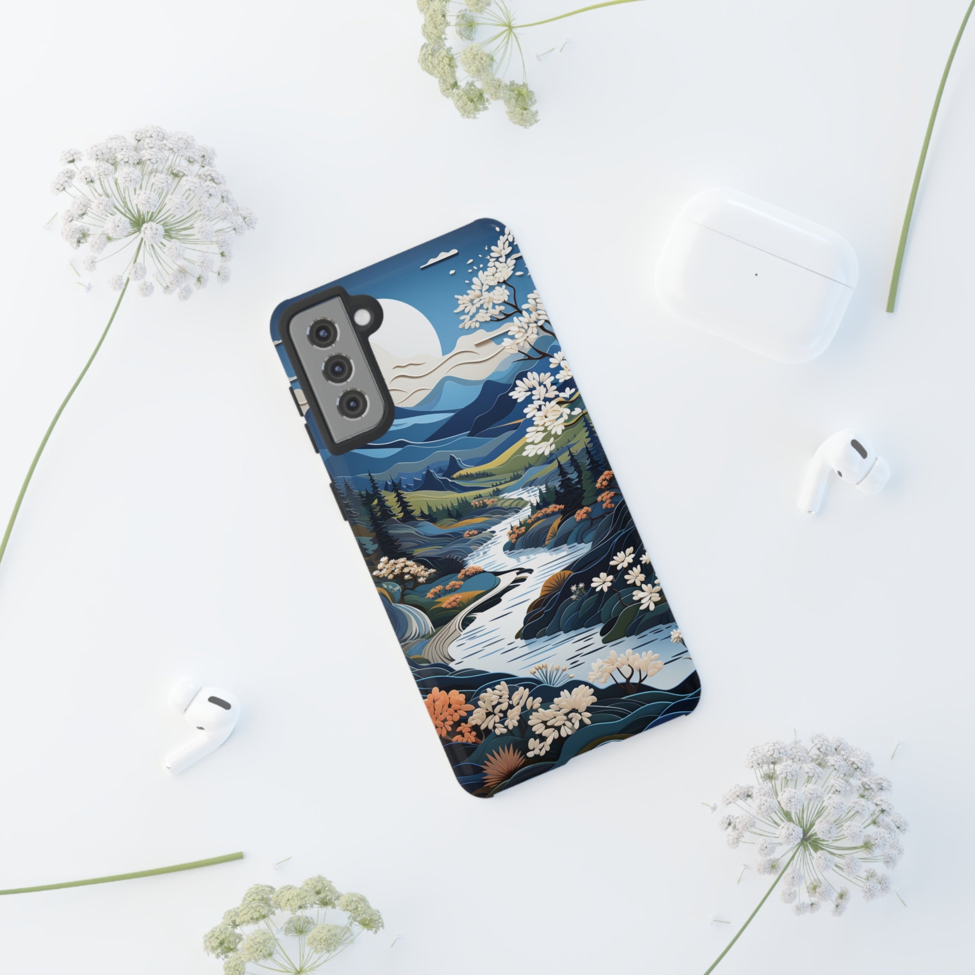 Vermont Landscape Retro Phone Case for iPhone 14 Pro Max 13 12 11 Se 2022 Xr Fits Samsung S23 Ultra S22 S21 A54 A14 And Pixel Xl 7 6a 5