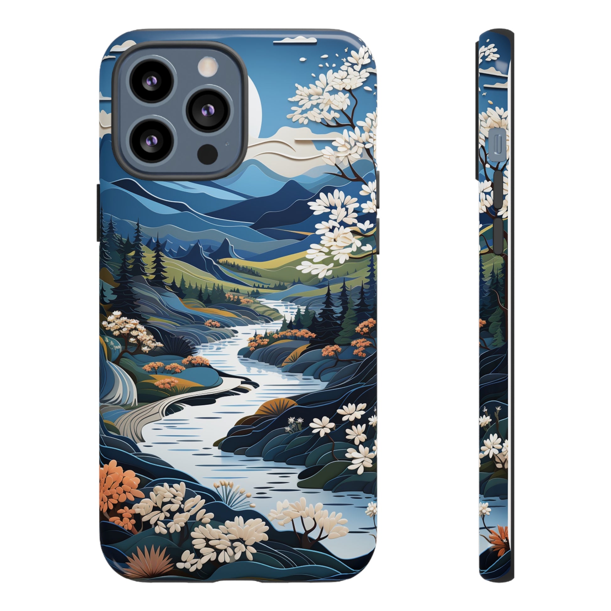 Vermont Landscape Retro Phone Case for iPhone 14 Pro Max 13 12 11 Se 2022 Xr Fits Samsung S23 Ultra S22 S21 A54 A14 And Pixel Xl 7 6a 5