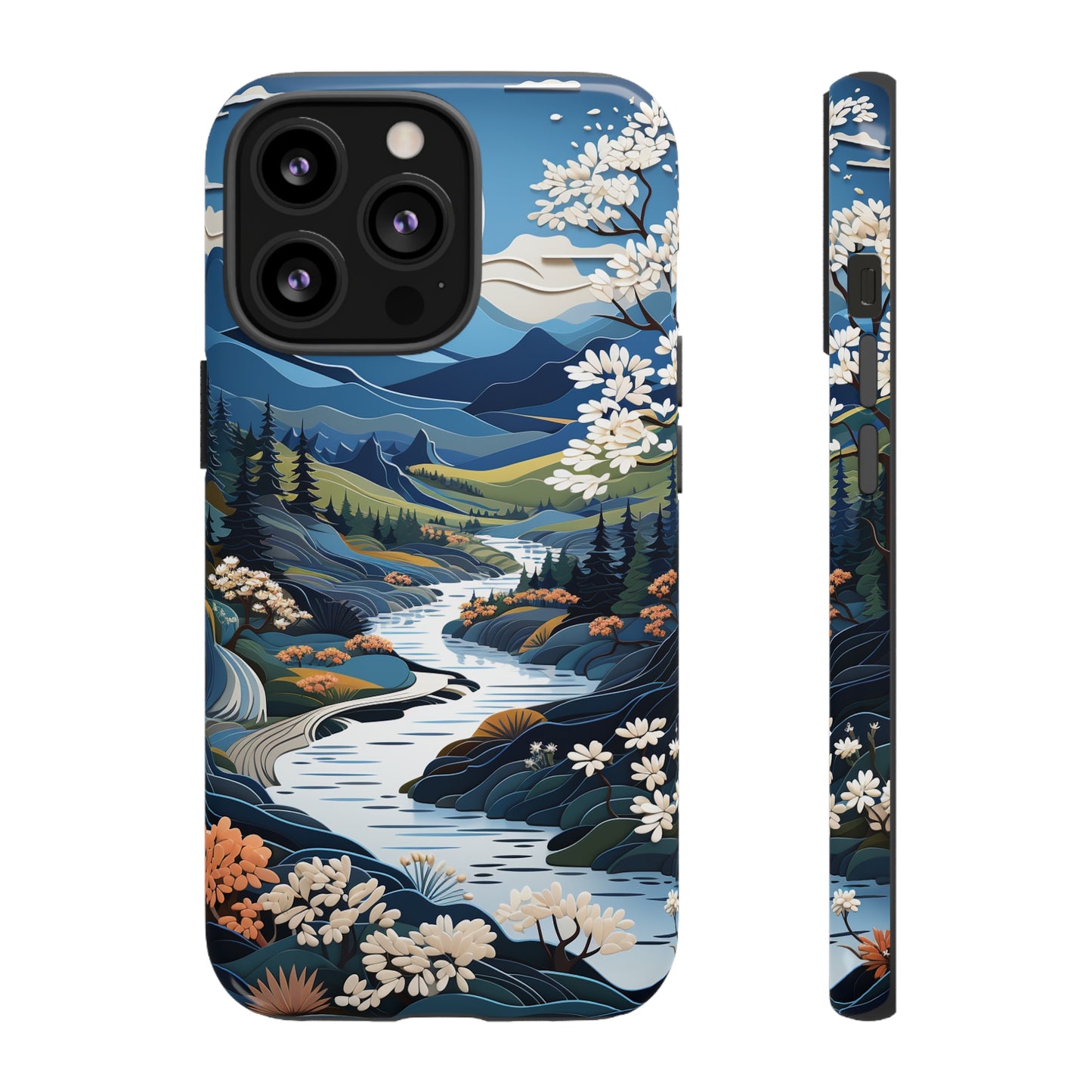 Vermont Landscape Retro Phone Case for iPhone 14 Pro Max 13 12 11 Se 2022 Xr Fits Samsung S23 Ultra S22 S21 A54 A14 And Pixel Xl 7 6a 5