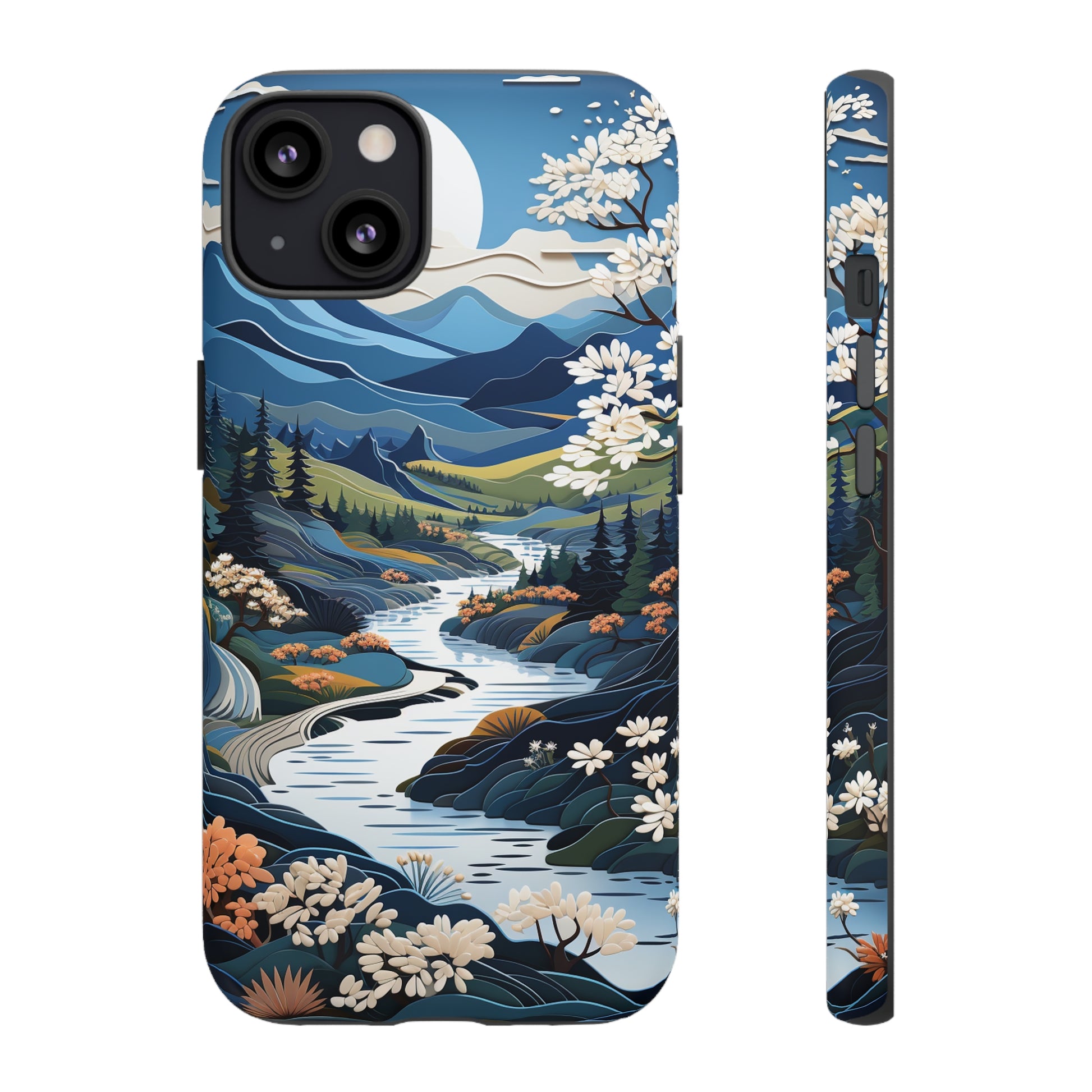 Vermont Landscape Retro Phone Case for iPhone 14 Pro Max 13 12 11 Se 2022 Xr Fits Samsung S23 Ultra S22 S21 A54 A14 And Pixel Xl 7 6a 5