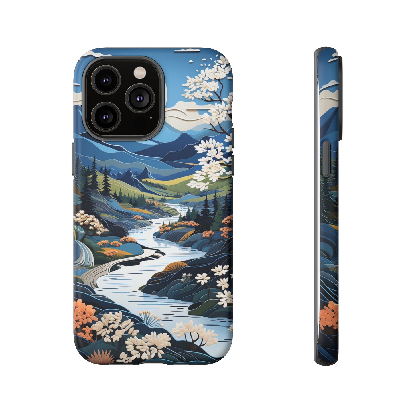 Vermont Landscape Retro Phone Case for iPhone 14 Pro Max 13 12 11 Se 2022 Xr Fits Samsung S23 Ultra S22 S21 A54 A14 And Pixel Xl 7 6a 5