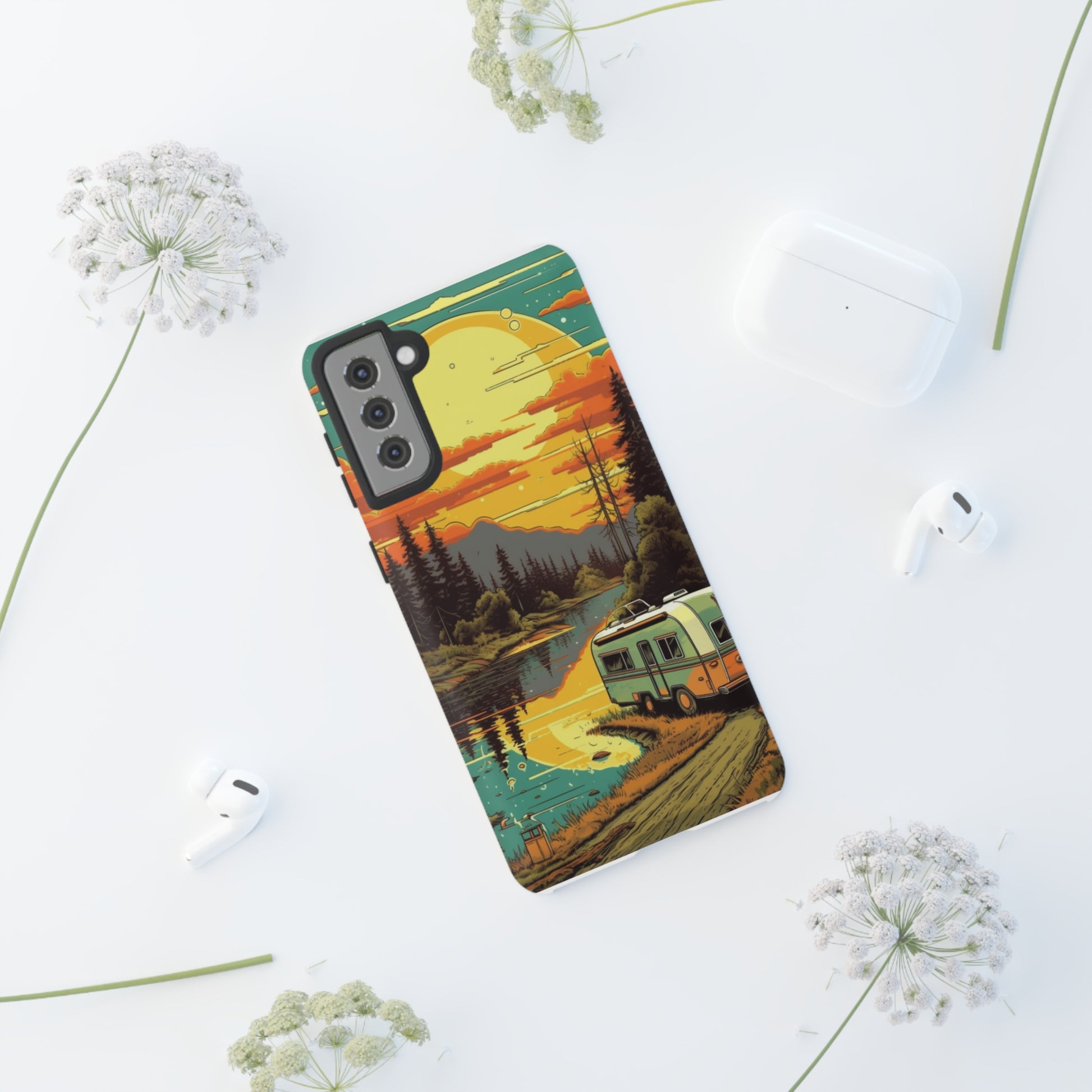 Maryland Retro Landscape Retro Phone Case for iPhone 14 Pro Max 13 12 11 Se 2022 Xr Fits Samsung S23 Ultra S22 S21 A54 A14 & Pixel Xl 7 6a 5