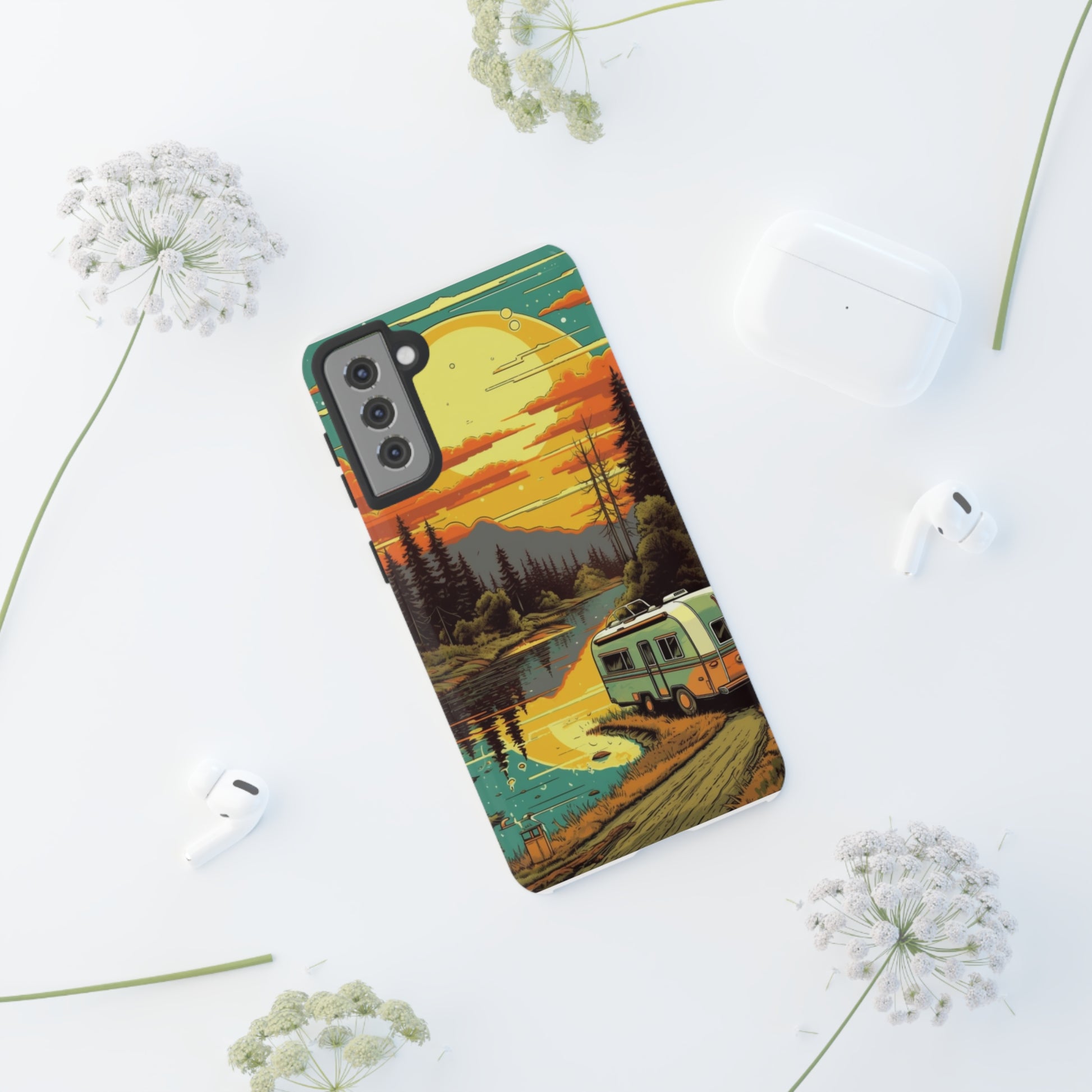 Maryland Retro Landscape Retro Phone Case for iPhone 14 Pro Max 13 12 11 Se 2022 Xr Fits Samsung S23 Ultra S22 S21 A54 A14 & Pixel Xl 7 6a 5